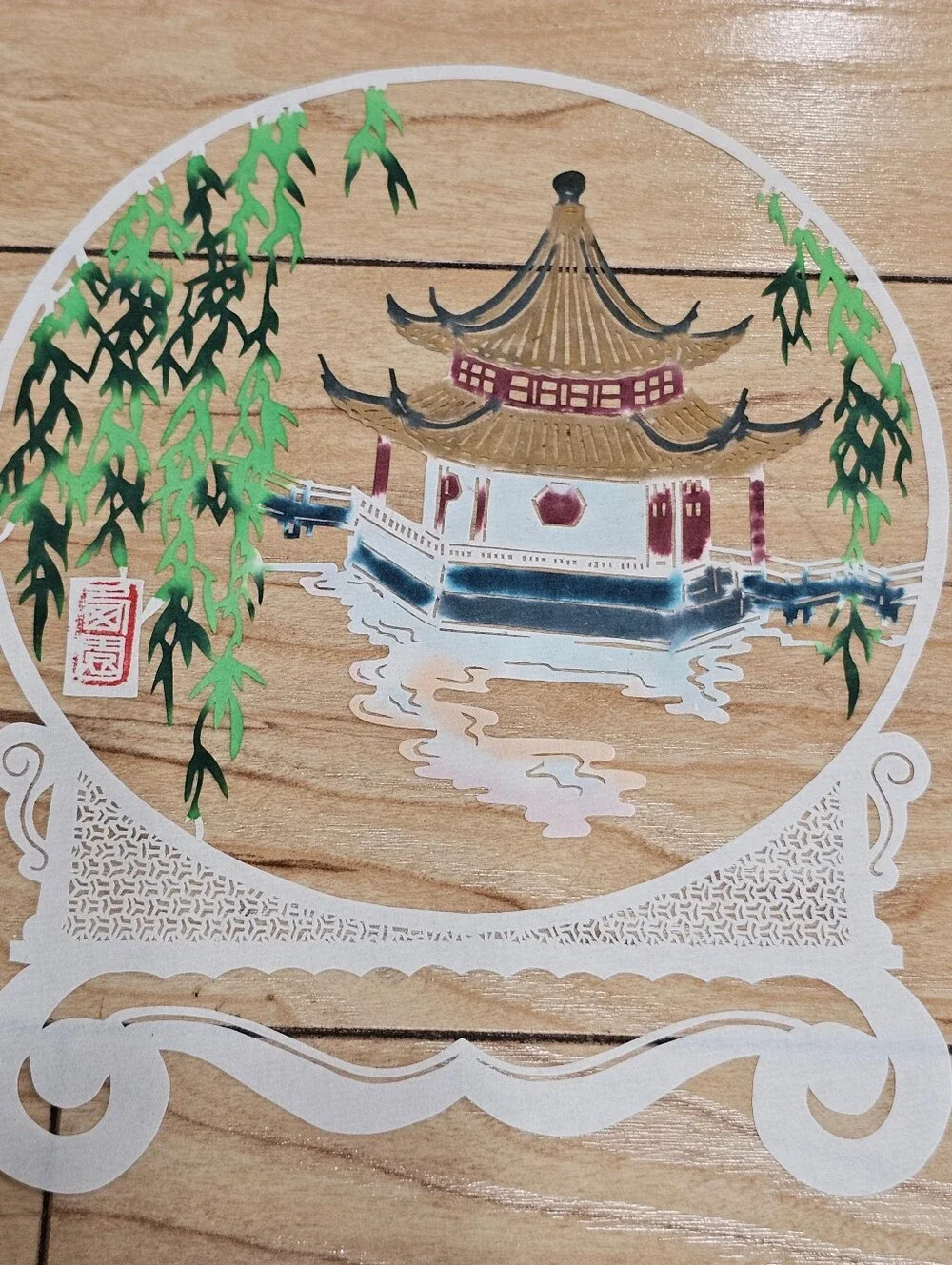Vintage Chinese Paper-Cut Art Ephemeral — Scenic Collection Colorful — Set of 7